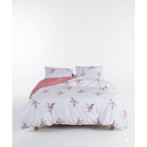 Valge/roosa Renforcé puuvillast voodipesu üheinimesevoodile 140x200 cm Breeze Floral - Mila Home Luxury