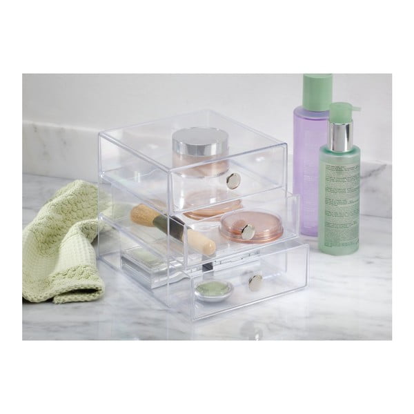 Läbipaistev hoiukast 3 sahtliga Original, kõrgus 16,5 cm - iDesign-image-1