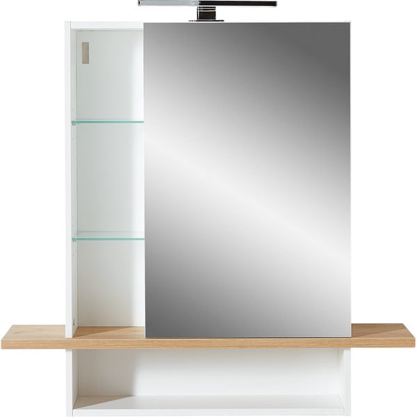 Valge rippuv vannitoakapp tamme värvi peegliga 90x91 cm Novolino - Germania