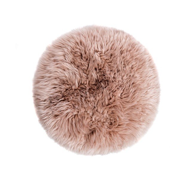 Stolička se světle hnědým sedákem z ovčí kožešiny Royal Dream, ⌀ 36 cm-image-1
