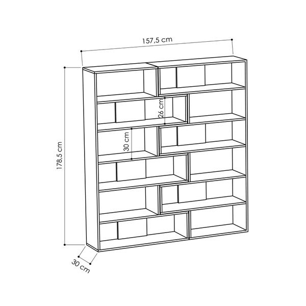 Rohová knihovna v dekoru dubového dřeva Molly N 4-image-2