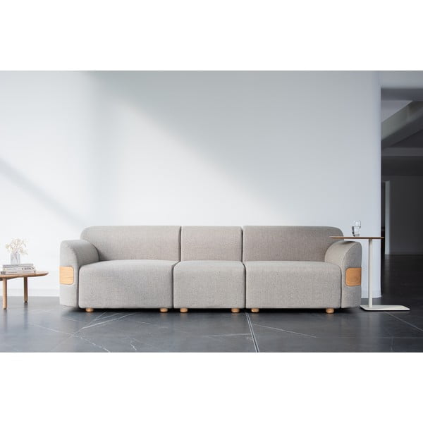 Helehall diivanimoodul (keskosa), mis on valmistatud villa ja lina segust Hugg - Gazzda-image-1