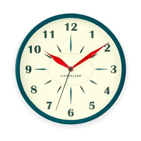 Modro-bílé nástěnné hodiny Kikkerland Time
