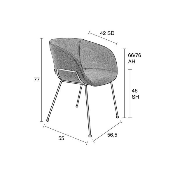 2 pruunist toolist koosnev komplekt Feston - Zuiver-image-3