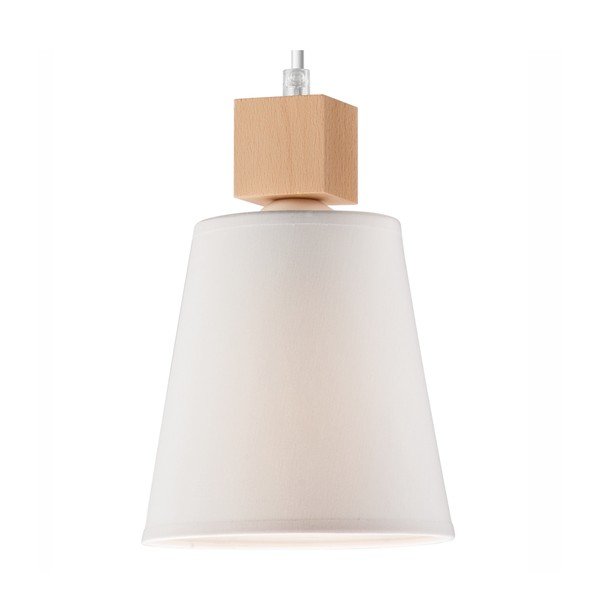 Valge rippvalgusti tekstiilist varjuga ø 15 cm Enrico - LAMKUR-image-3