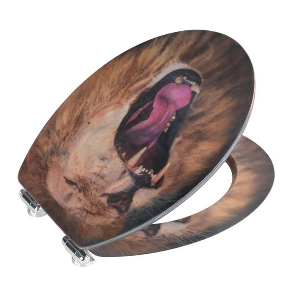 3D-kujutisega ja hõlpsasti sulguv WC-iste , 44,5 x 38 cm Lion - Wenko-image-4