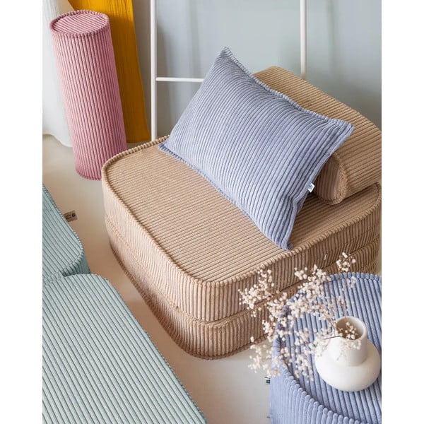 Sinine velvetist laste diivanipadi Bolster - Wigiwama-image-1