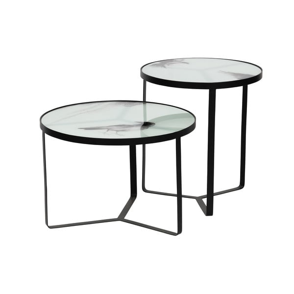 Kovový odkládací stolek se skleněnou deskou WOOOD Fly, ⌀ 45 cm-image-3