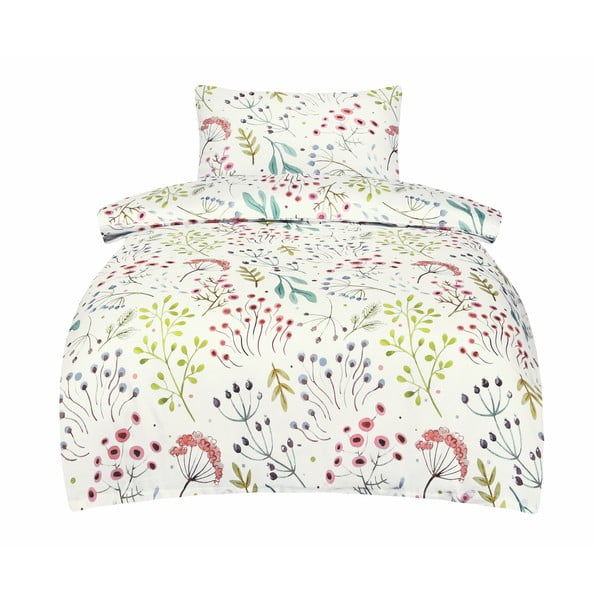 Valge puuvillane voodipesu üheinimesevoodile 140x200cm Jasmine - My House