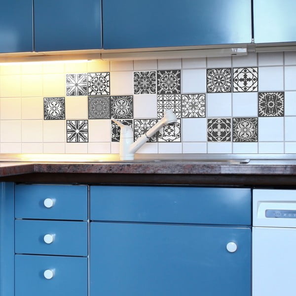 Sada 16 dekorativních samolepek na stěnu Ambiance Noir, 15 x 15 cm-image-3