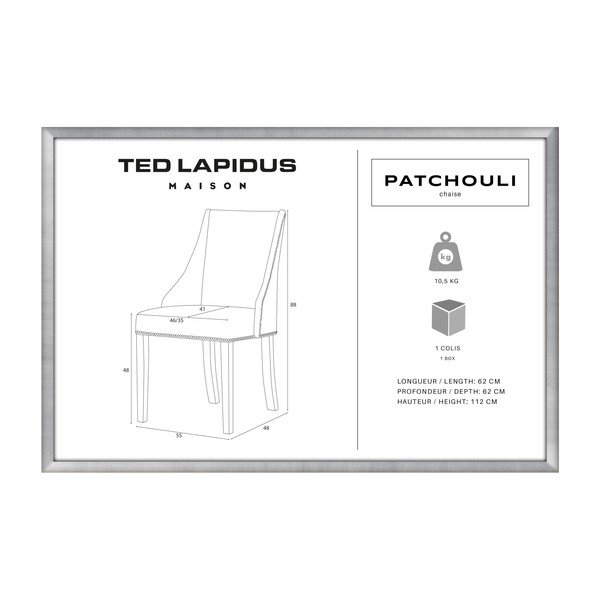 Krémová židle s tmavě hnědými nohami z bukového dřeva Ted Lapidus Maison Patchouli-image-2