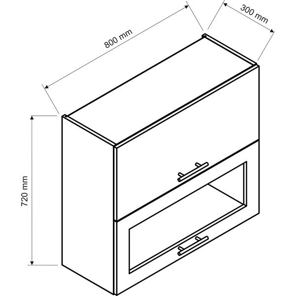 Ülemine köögikapp (laius 80 cm) Nico - STOLKAR-image-1