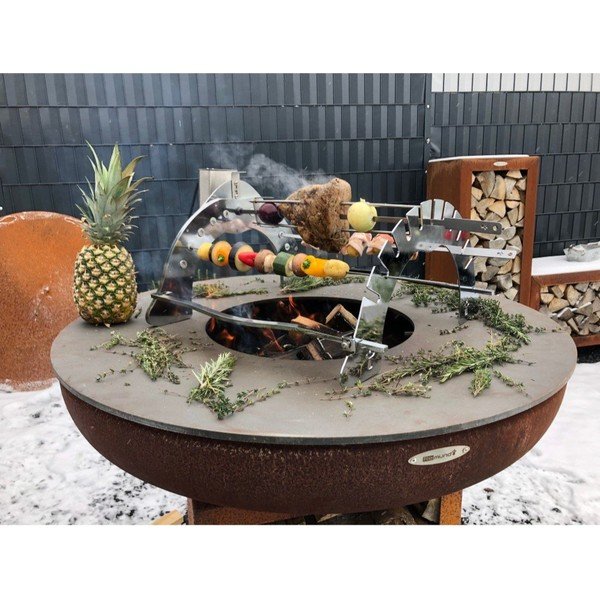 Kroomitud terasest grillrest Rotisserie Set - Remundi-image-1