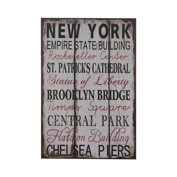 Dřevěný obraz New York, 25x38 cm