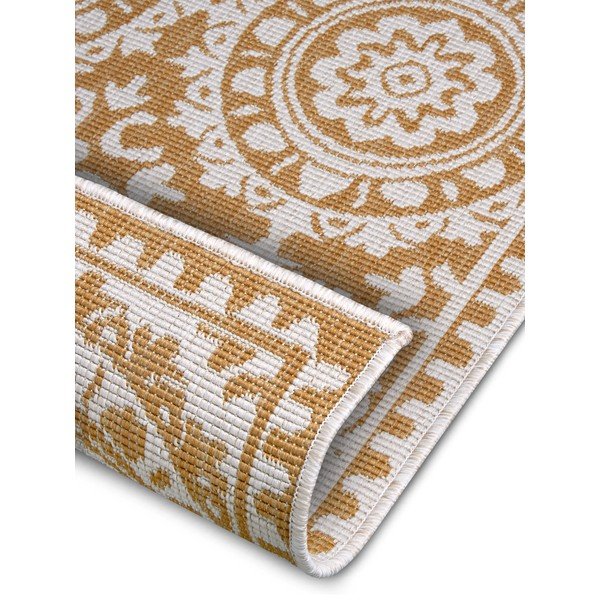 Ookerkollane-valge õuevaip 80x250 cm Jardin - NORTHRUGS-image-2