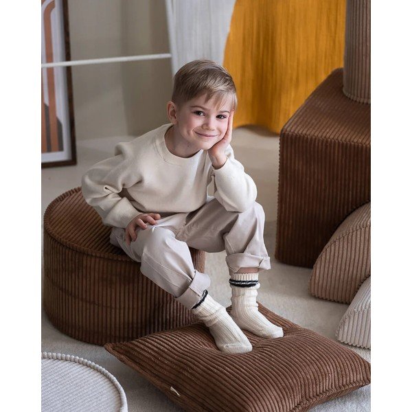 Pruun velvetist laste diivanipadi Block - Wigiwama-image-2