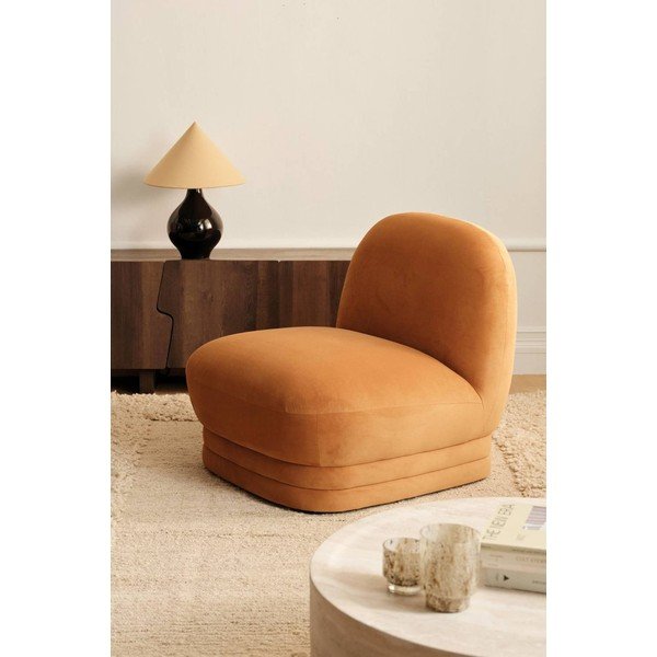 Oranž sametist tugitool Cocos - Ellos Home-image-1