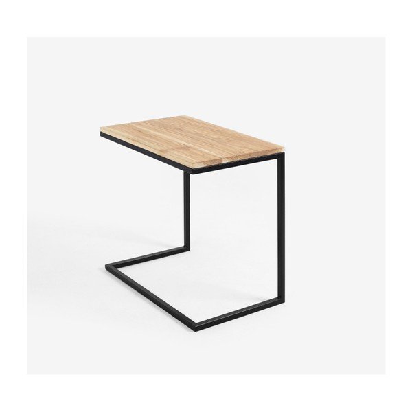 Musta aluse ja massiivse tammeplaadiga laud Lupe - CustomForm-image-4