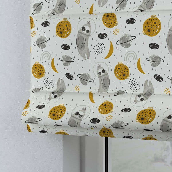 Kollane ja valge laste ruloo 170x160 cm Magic - Yellow Tipi-image-4