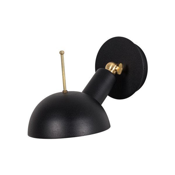 Černé nástěnné svítidlo s detailem ve zlaté barvě Way Wall Lamp Oglio-image-1