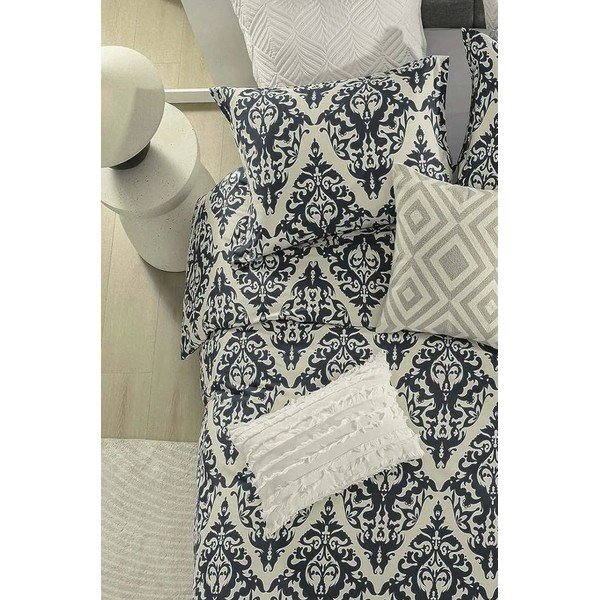 Must-beež Renforcé-puuvillast 4-osaline pikendatud voodipesu komplekt kaheinimesevoodile 200x220 cm Damask - Mila Home-image-2