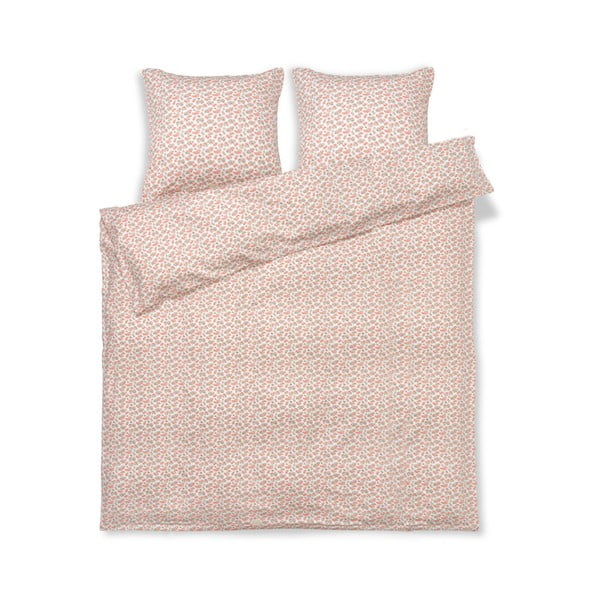 Valge ja roosa puuvillane kahene voodipesu 200x220 cm Pleasantly - JUNA