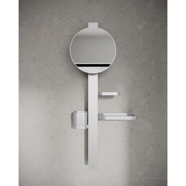 Seinapeegel riiuli ja riidepuuga ø 20,5 cm ALU+ – Ideal Standard-image-1