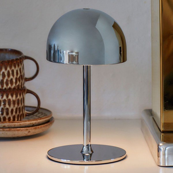 Hõbedane puldiga juhitav LED-lauavalgusti metallist varjuga (kõrgus 22 cm) Tim - Sirius-image-1