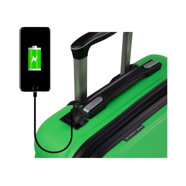 Zelený cestovní kufr na kolečkách s USB portem My Valice COLORS RESSNO Cabin Suitcase-image-2
