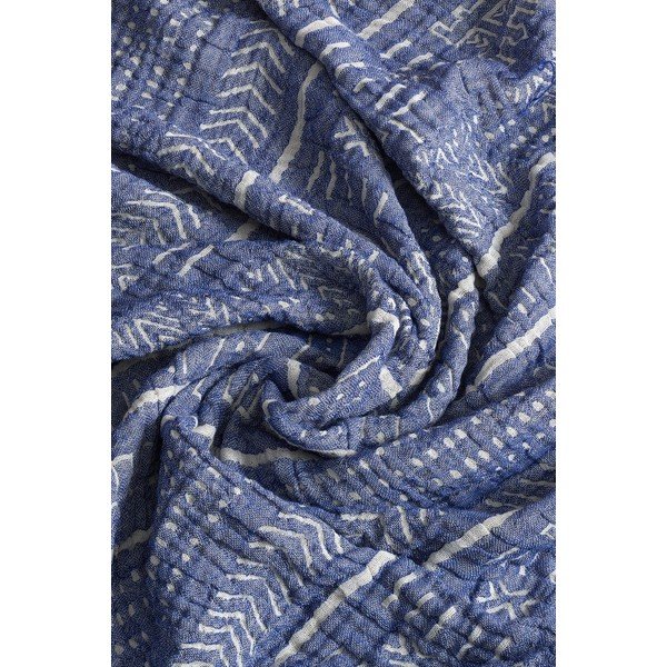 Sinine musliinist voodipesu kaheinimesevoodile 220x240 cm Etno - Mijolnir-image-1
