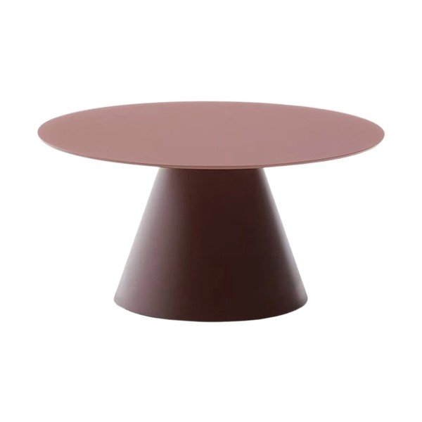 Terrakottapunane ümmargune diivanilaud klaasist pealispinnaga ø 80 cm Wilshire - Kave Home