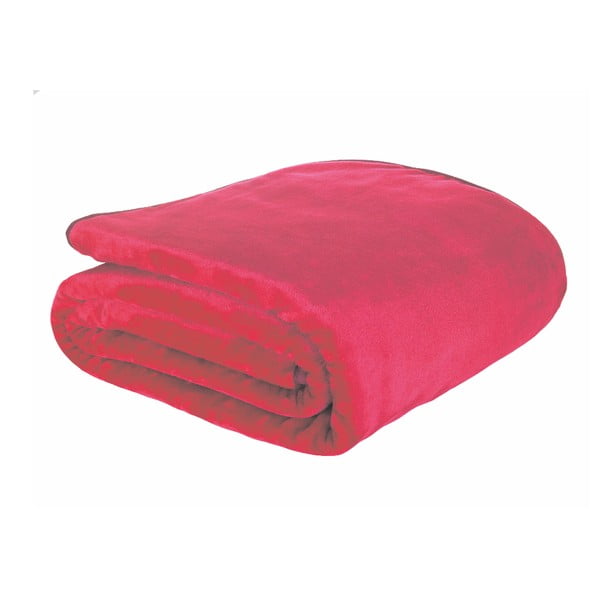 Červená deka Catherine Lansfield Basic Cuddly, 200 x 240 cm