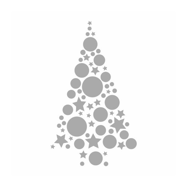 Samolepka Silver Christmas Tree Balls-image-1