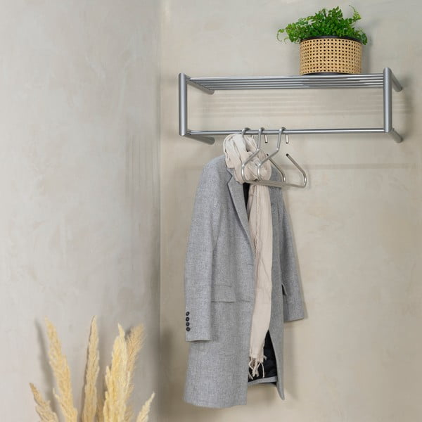 Hõbedane metallist seinanagi riiuliga Smooth - Spinder Design-image-3