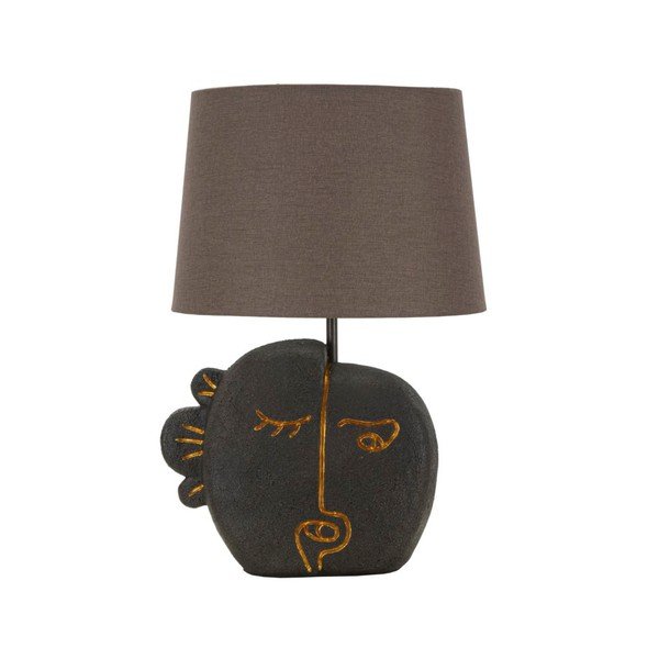 Pruun laualamp tekstiilist varjuga (kõrgus 39,5 cm) Tribal - Mauro Ferretti