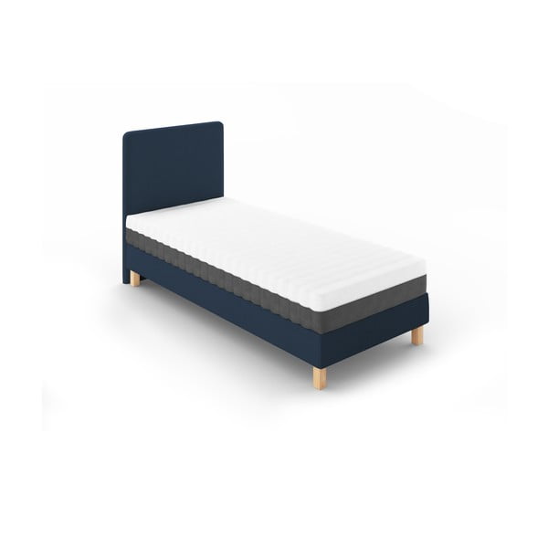 Tumesinine polsterdatud üheinimesevoodi voodipõhjaga 90x200 cm Lotus – Cosmopolitan Design-image-1