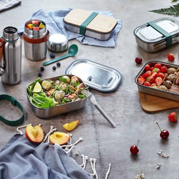 Roostevabast terasest suupistekarp rohelise ribaga , 1000 ml - Black + Blum-image-1