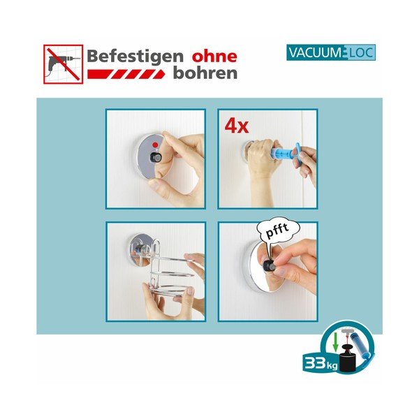 Isekandev roostevabast terasest vannitoatarvikute komplekt, läikiv hõbedane Quadro - Wenko-image-4