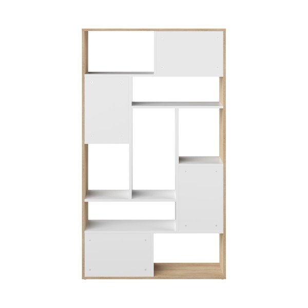 Valge raamaturiiul tammepuust 91x163 cm Seoul - TemaHome-image-4