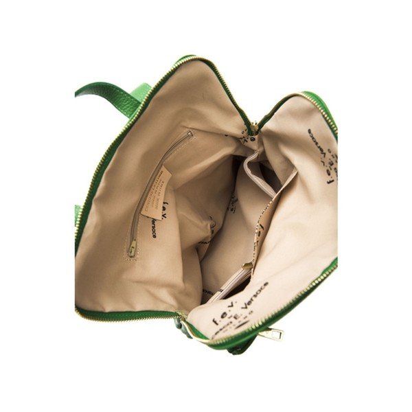 Zelený kožený dámský batoh f.e.v. by Francesca E. Versace Ramona-image-3