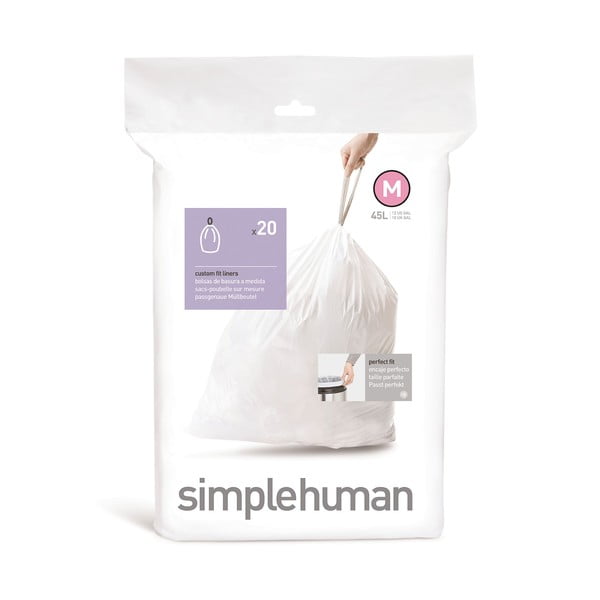 Prügikotid 20tk komplektis, 45l M - simplehuman