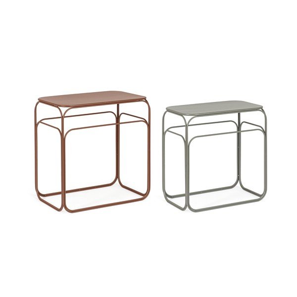 Hallid/terrakota värvi metallist konsoollauad, 2 tk komplektis, 36x56 cm Clarity - Bizzotto-image-2