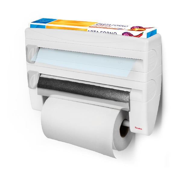 Hõbedane plastmass fooliumi- ja majapidamispaberi hoidja seinalekinnituv – Metaltex-image-4