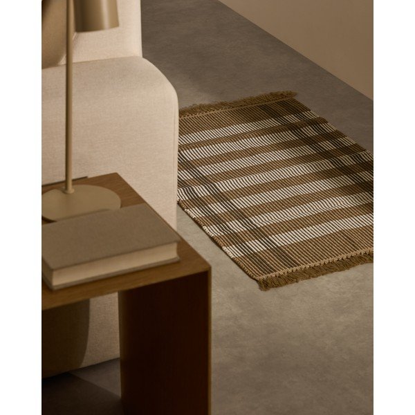 Beež kahepoolne/käsitsi kootud vaip 60x90 cm Barani - Kave Home-image-1