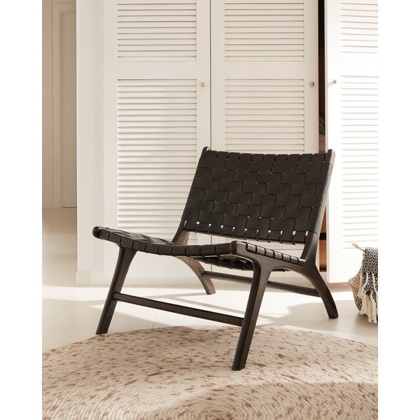 Must kootud tugitool Calixta - Kave Home-image-1