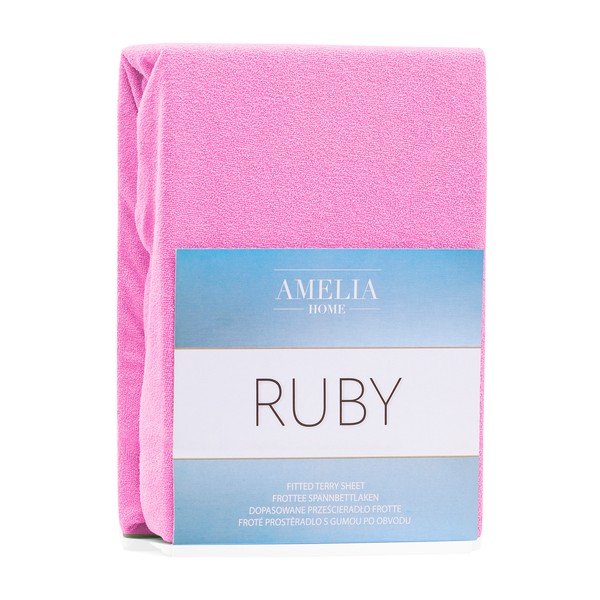 Roosa elastne lina kõrge puuvillasisaldusega , 100/120 x 200 cm Ruby - AmeliaHome-image-1