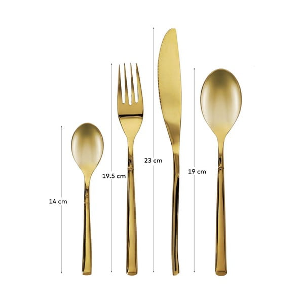 Kuldne 16-osaline roostevabast terasest söögiriistade komplekt Lite - Kave Home-image-3