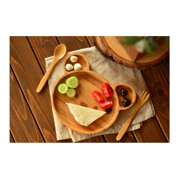 Bambusest valmistatud söögikomplekt lastele Teddy - Bambum-image-2