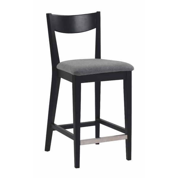 Černá barová židle s šedým podsedákem Rowico Dylan
