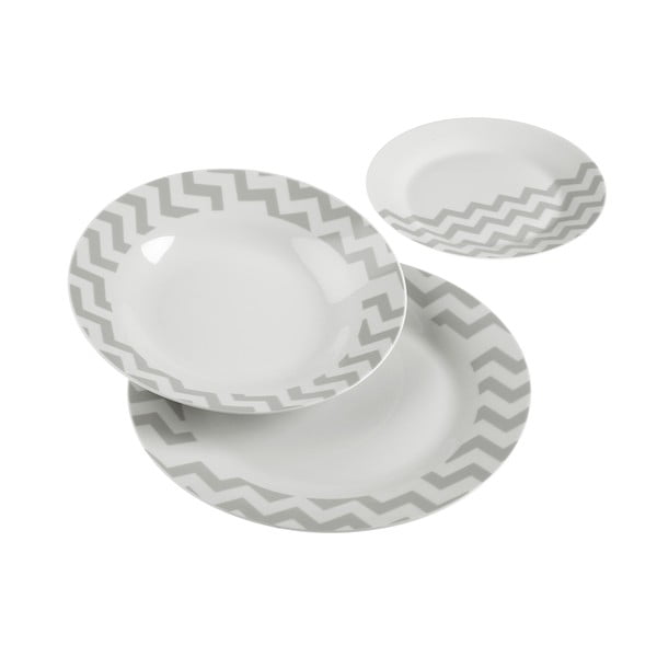 18dílný set talířů z porcelánu Versa Geometrico